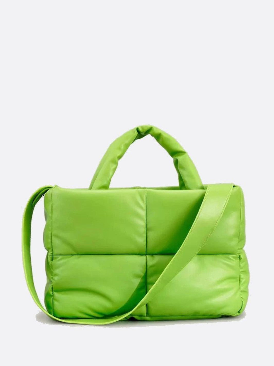 Cabas matelassé rectangulaire vert