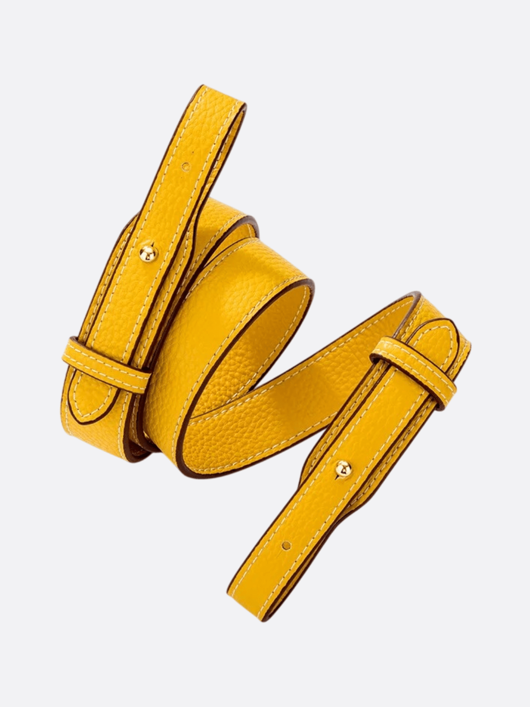 bandoulière cuir pour sac jaune bouton doré