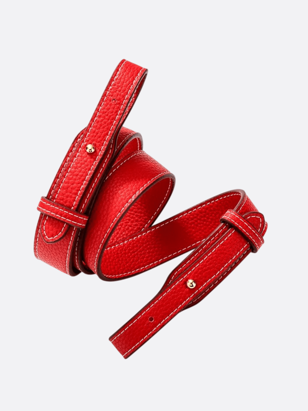 bandoulière cuir pour sac rouge bouton doré