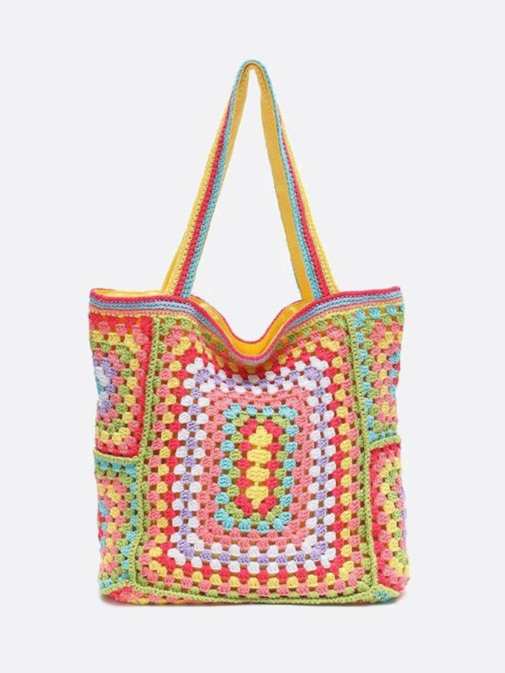 cabas coton crochet jaune moutarde