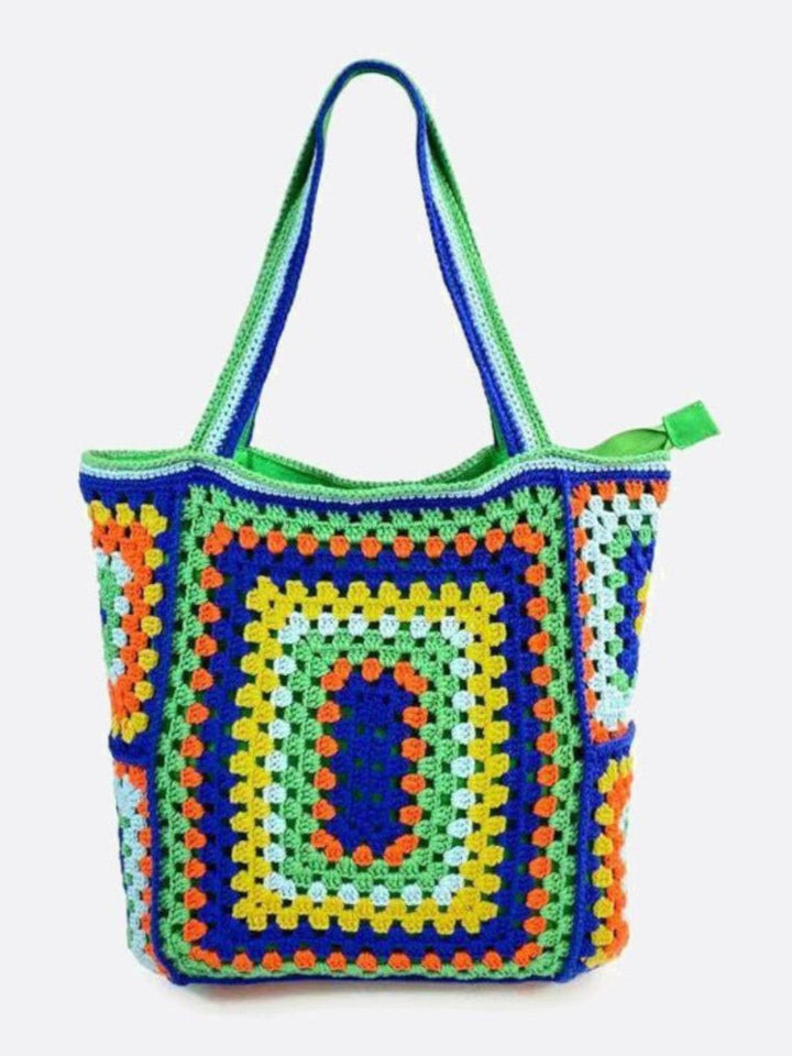 cabas coton crochet vert