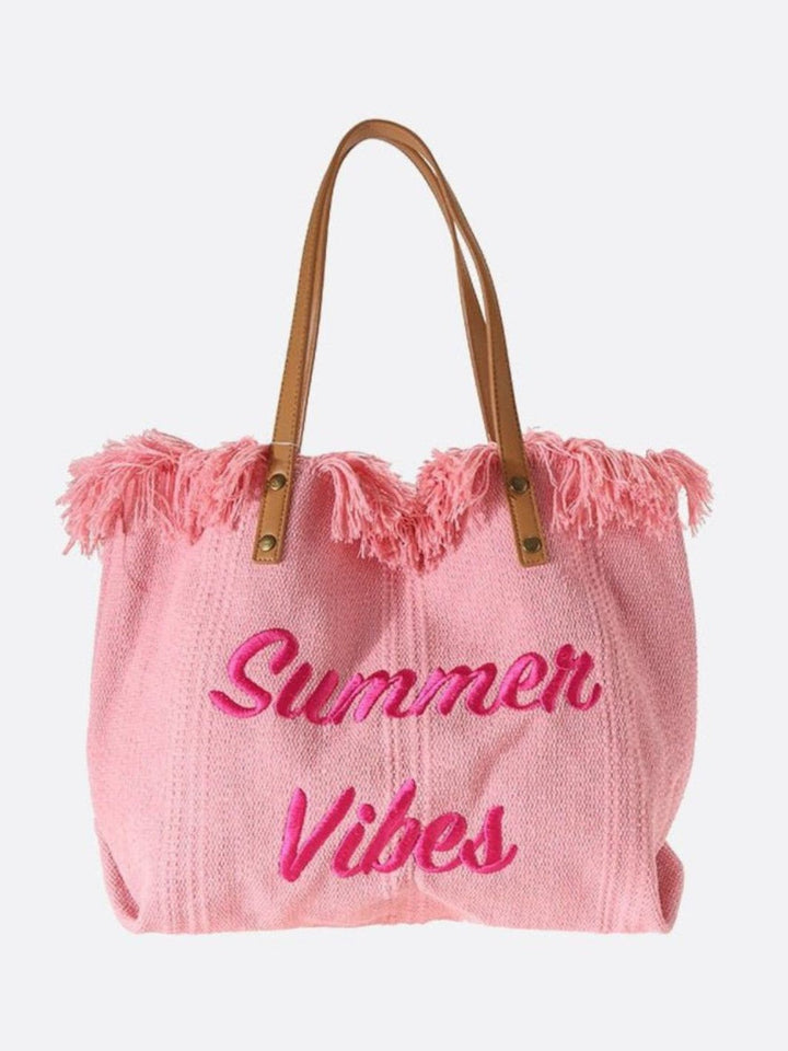 Grand sac cabas toile rose pâle