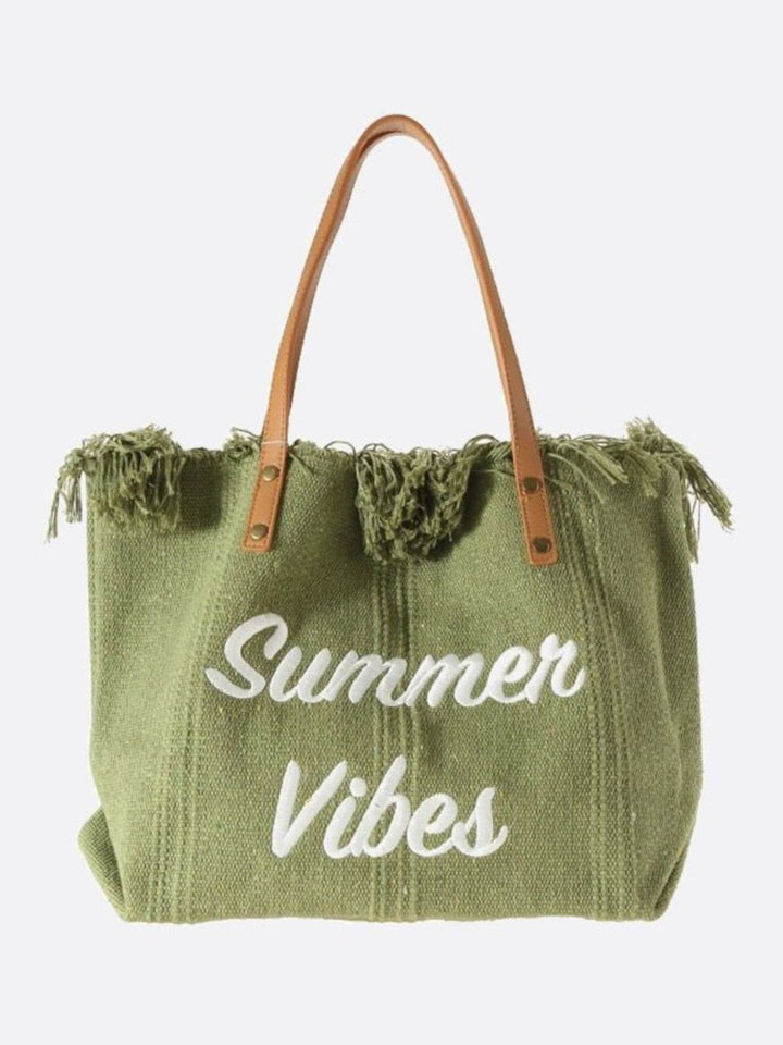 Grand sac cabas toile vert