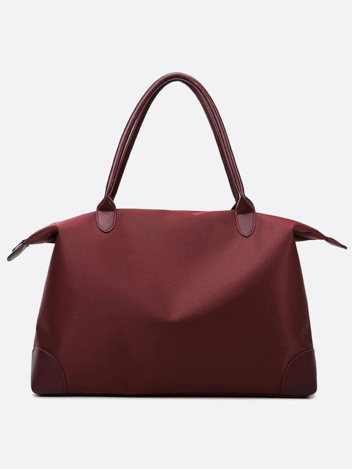 Grand sac de voyage en toile bordeaux