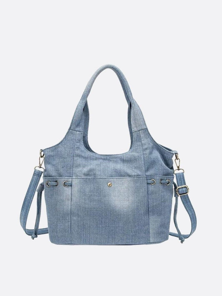 Grand sac jeans bleu ciel