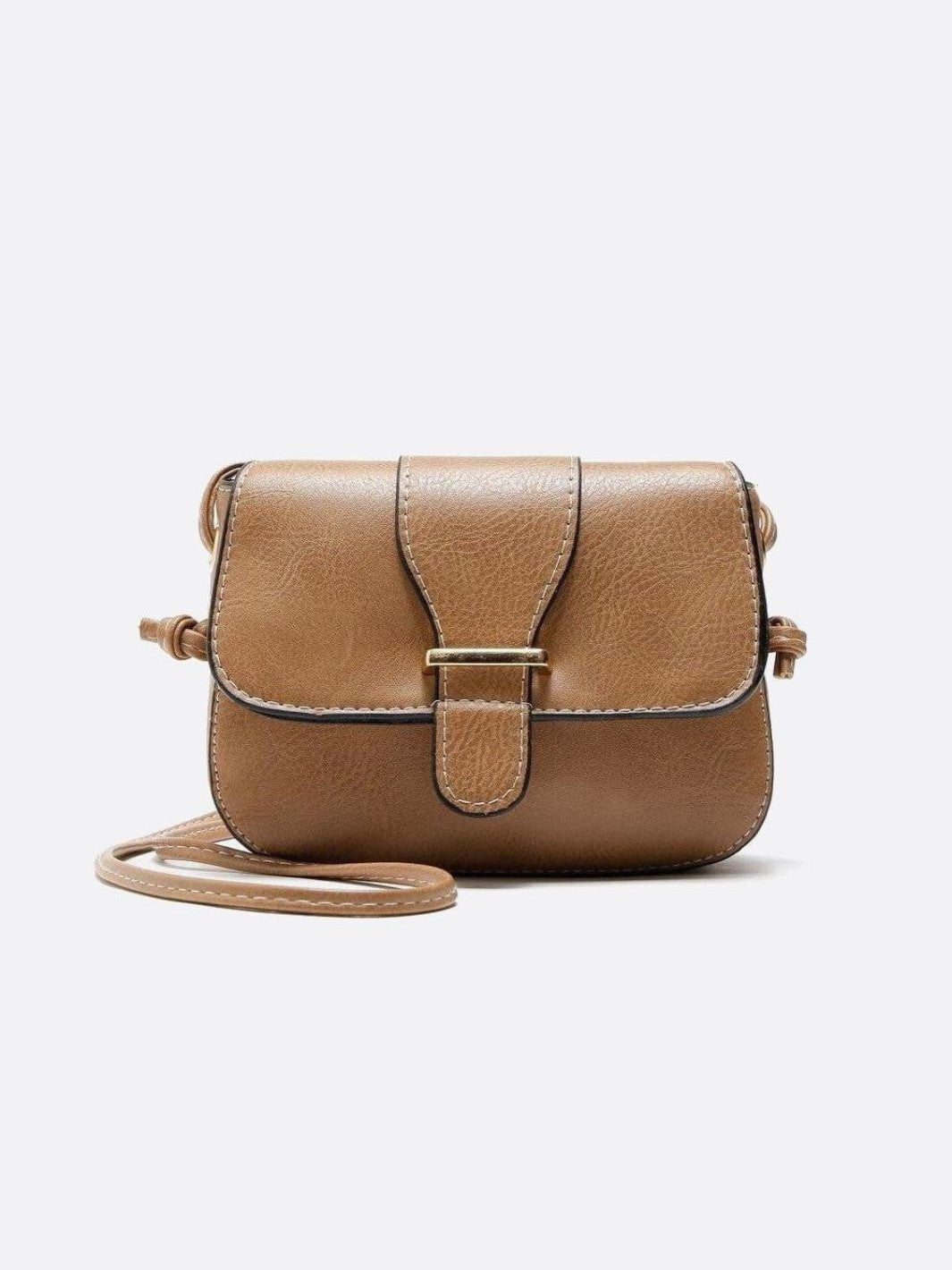 Petit sac bandoulière cuir beige
