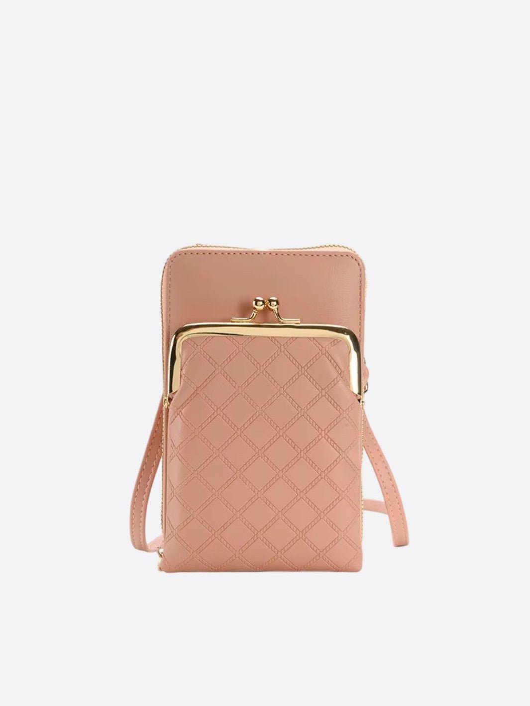 pochette telephone matelassé beige