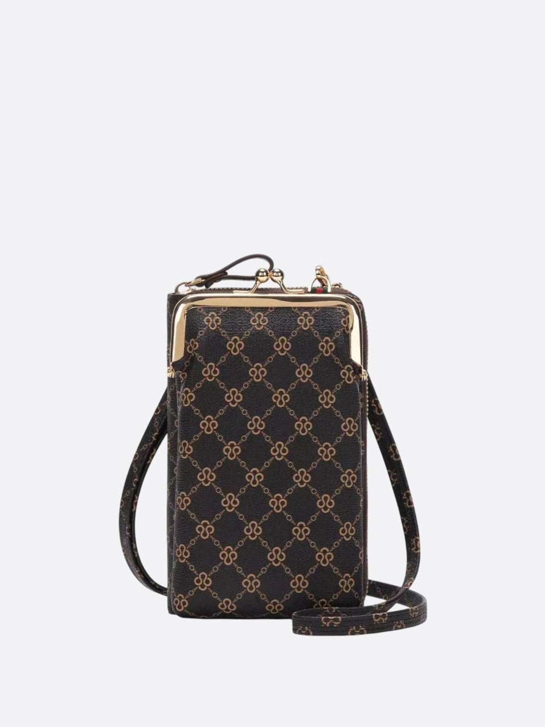 pochette téléphone portefeuille marron