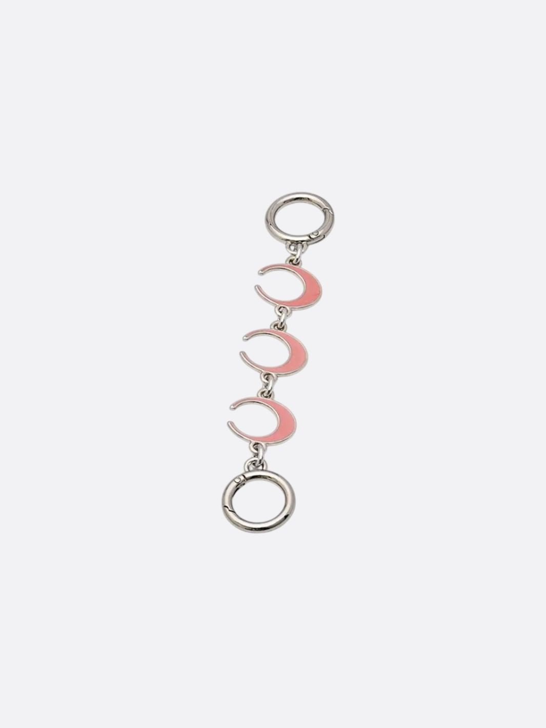 rallonge bandoulière sac argenté rose pâle