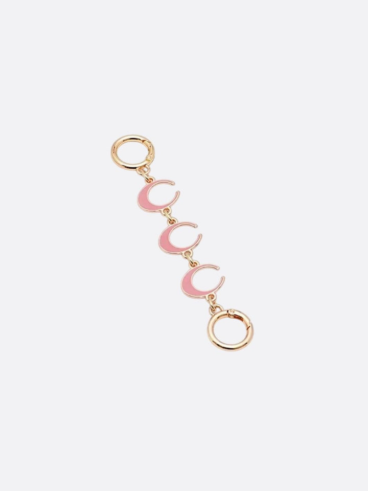 rallonge bandoulière sac doré rose pâle