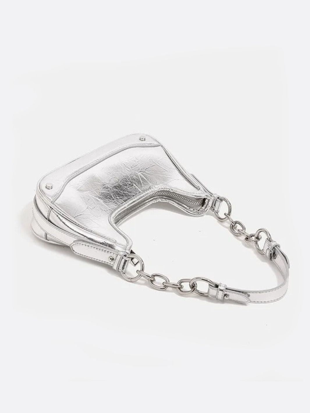 Silver baguette bag