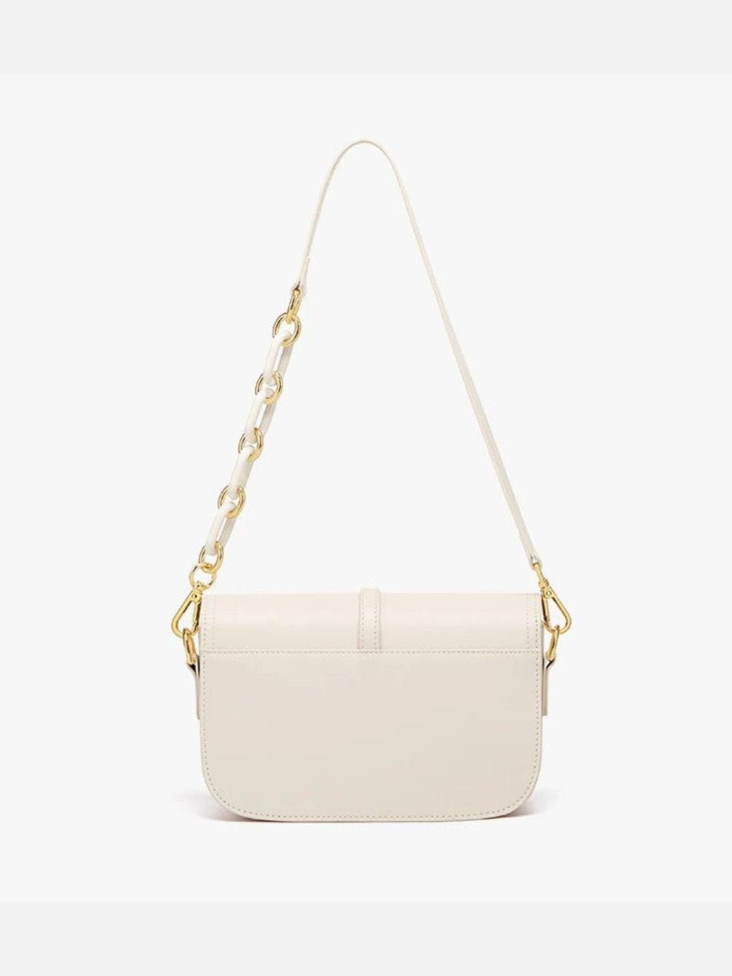 White leather shoulder bag