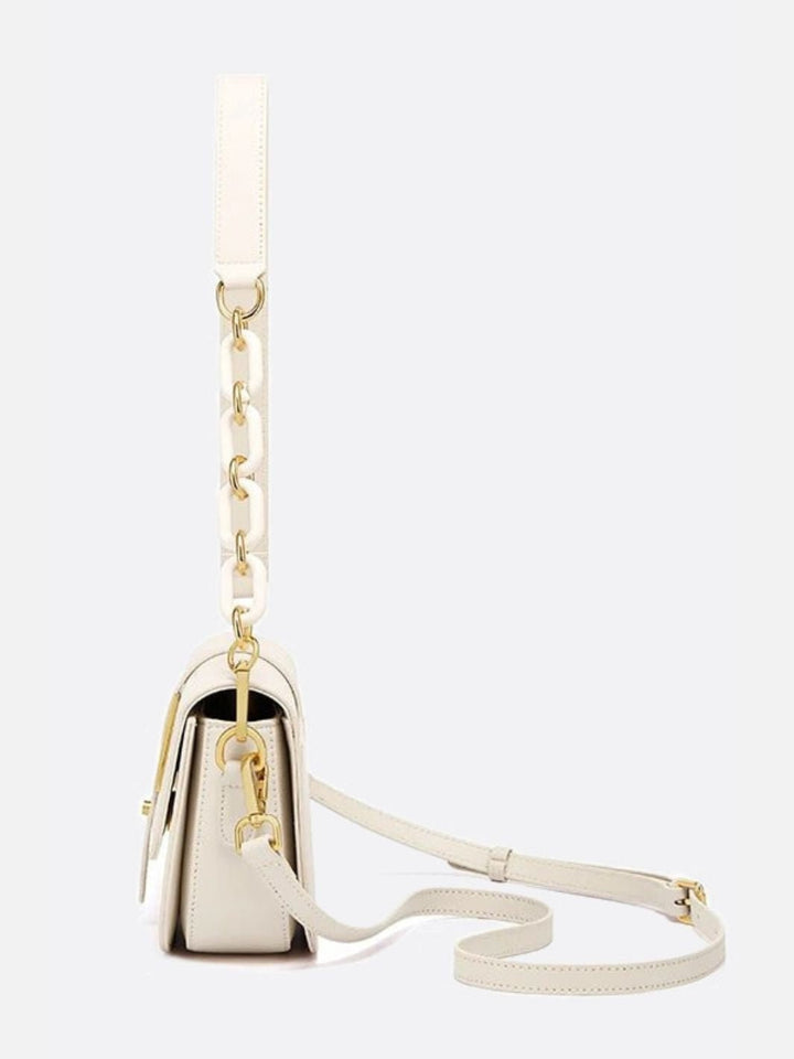 White leather shoulder bag
