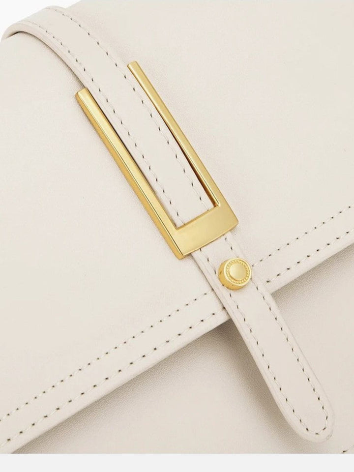 White leather shoulder bag