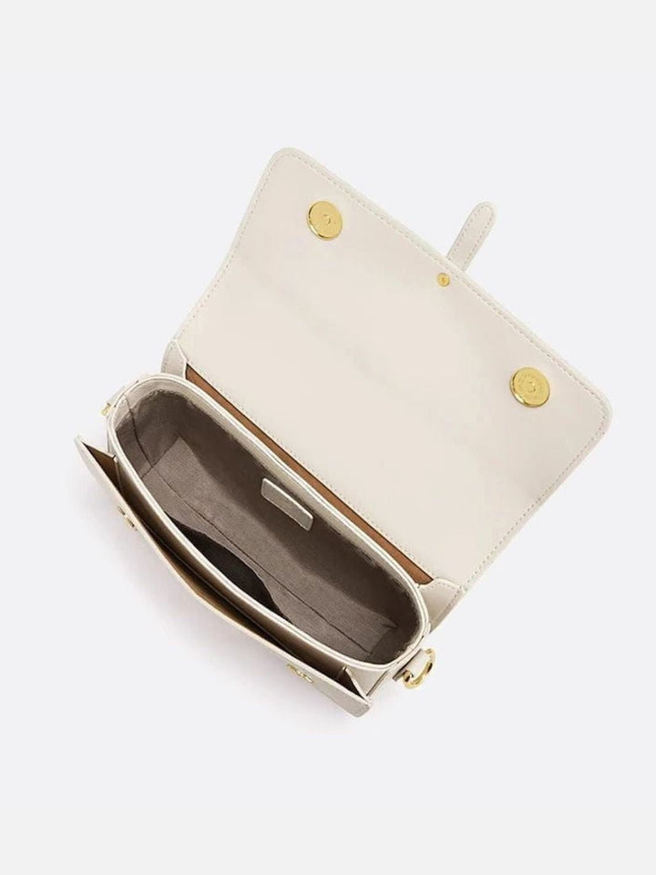 White leather shoulder bag