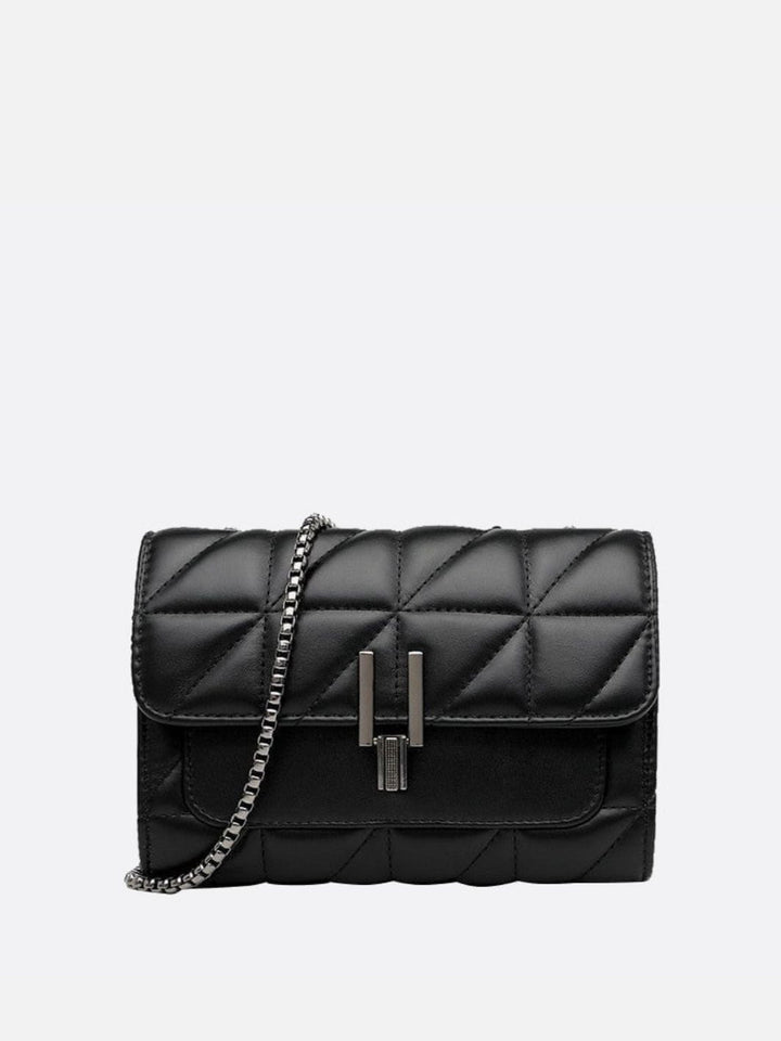 Sac bandoulière cuir matelassé noir