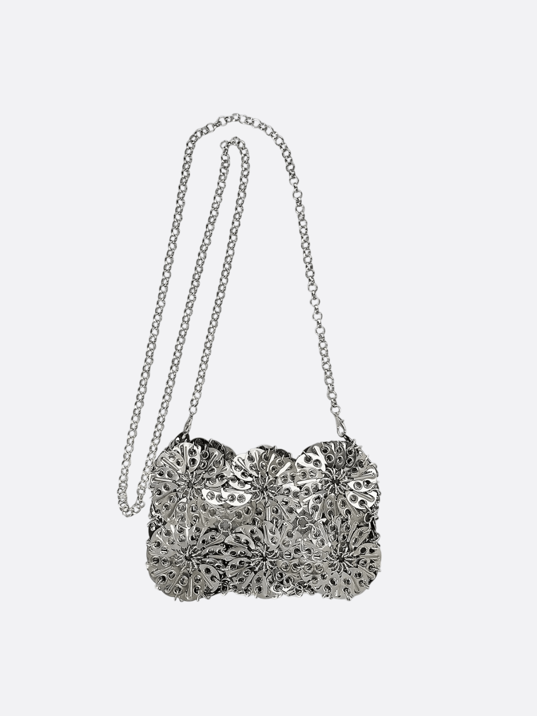 sac bandoulière métal argenté