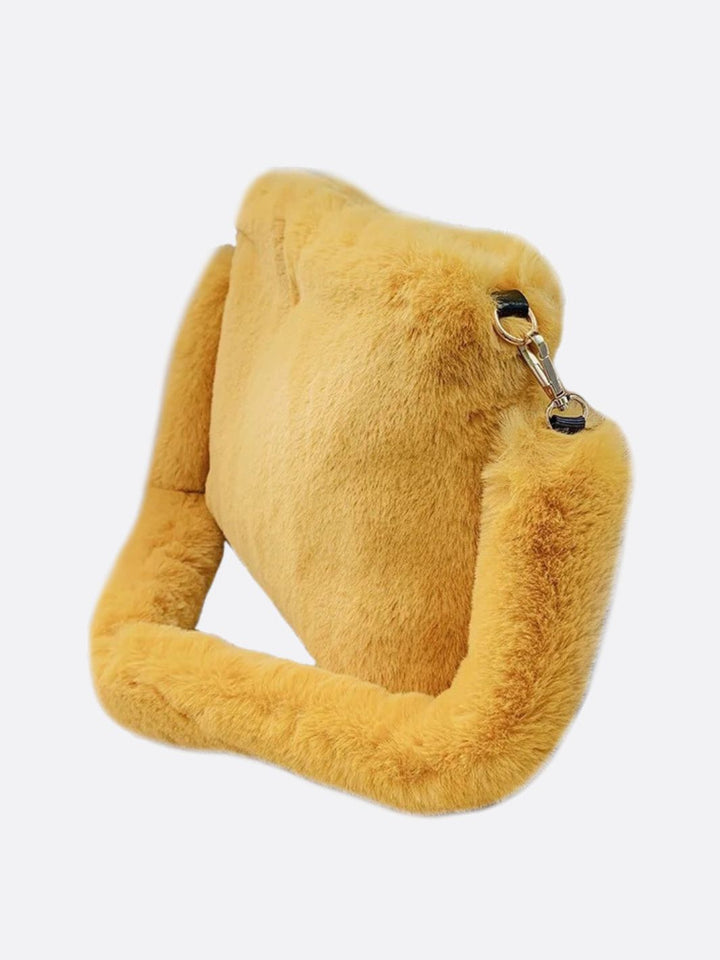 Faux fur shoulder bag