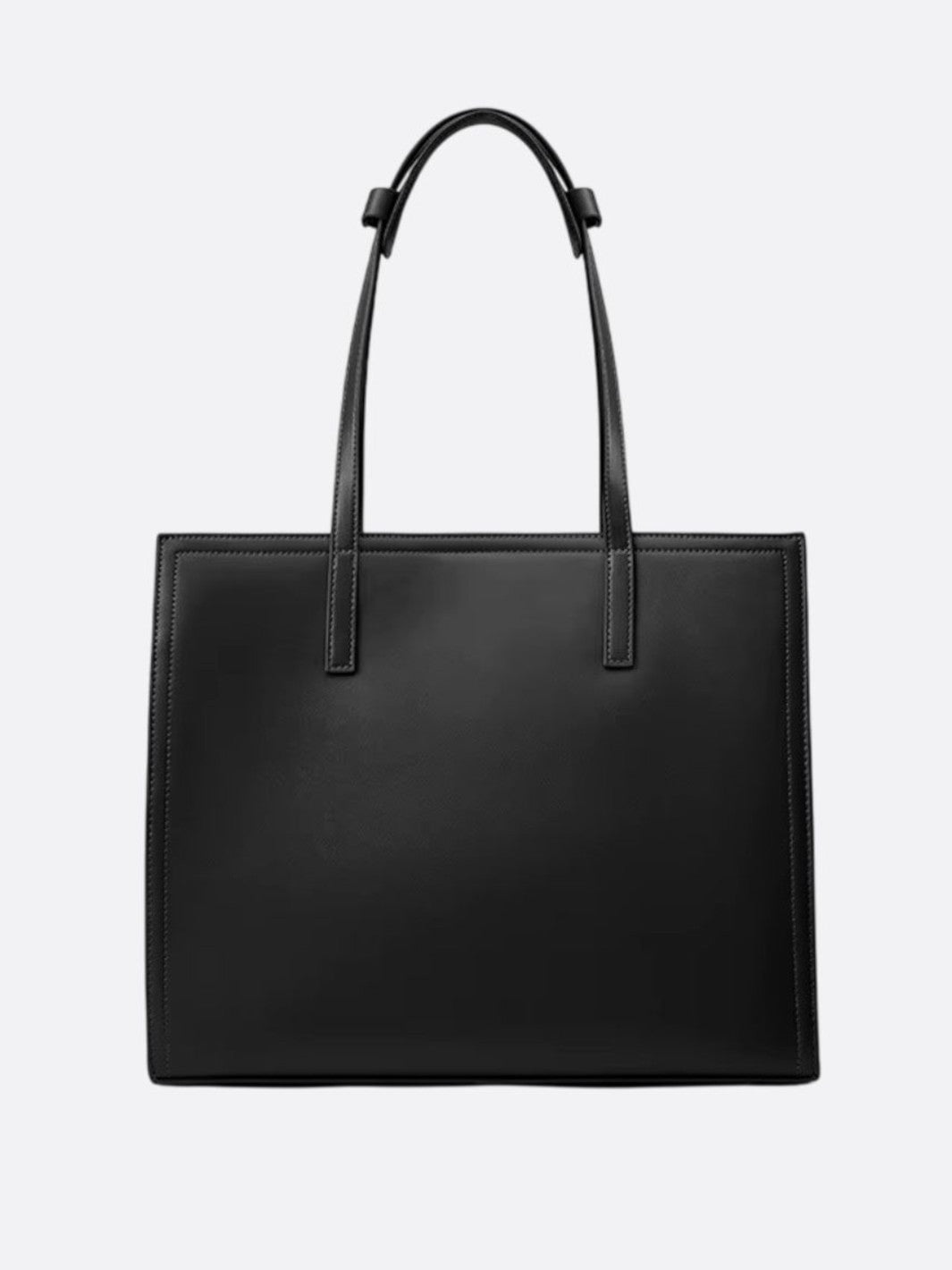 sac cabas cuir noir porté épaule
