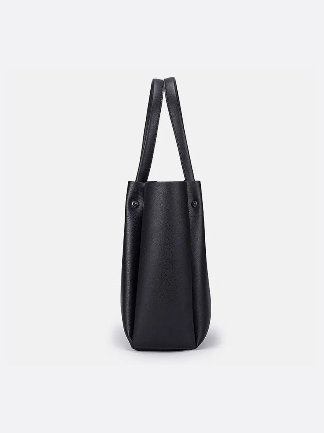 Black leather tote bag