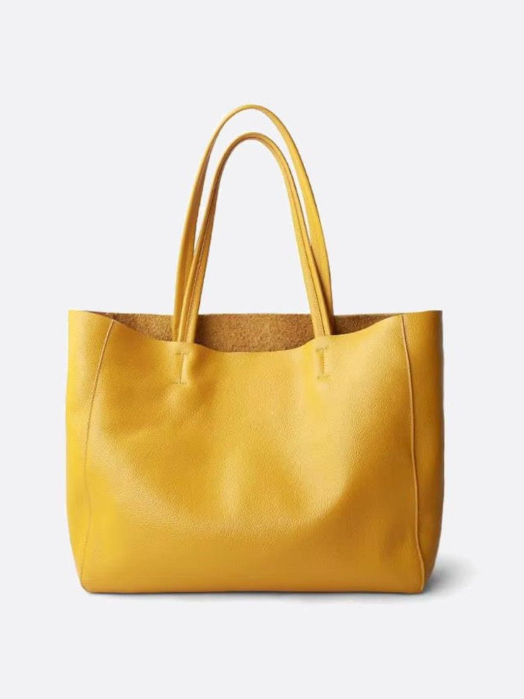Sac cabas cuir souple jaune