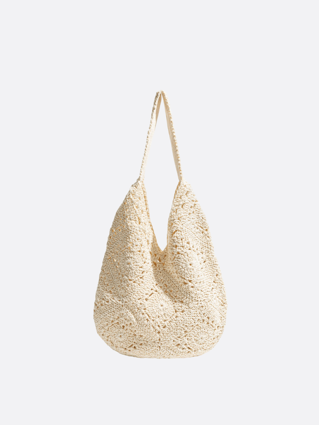 sac crochet beige