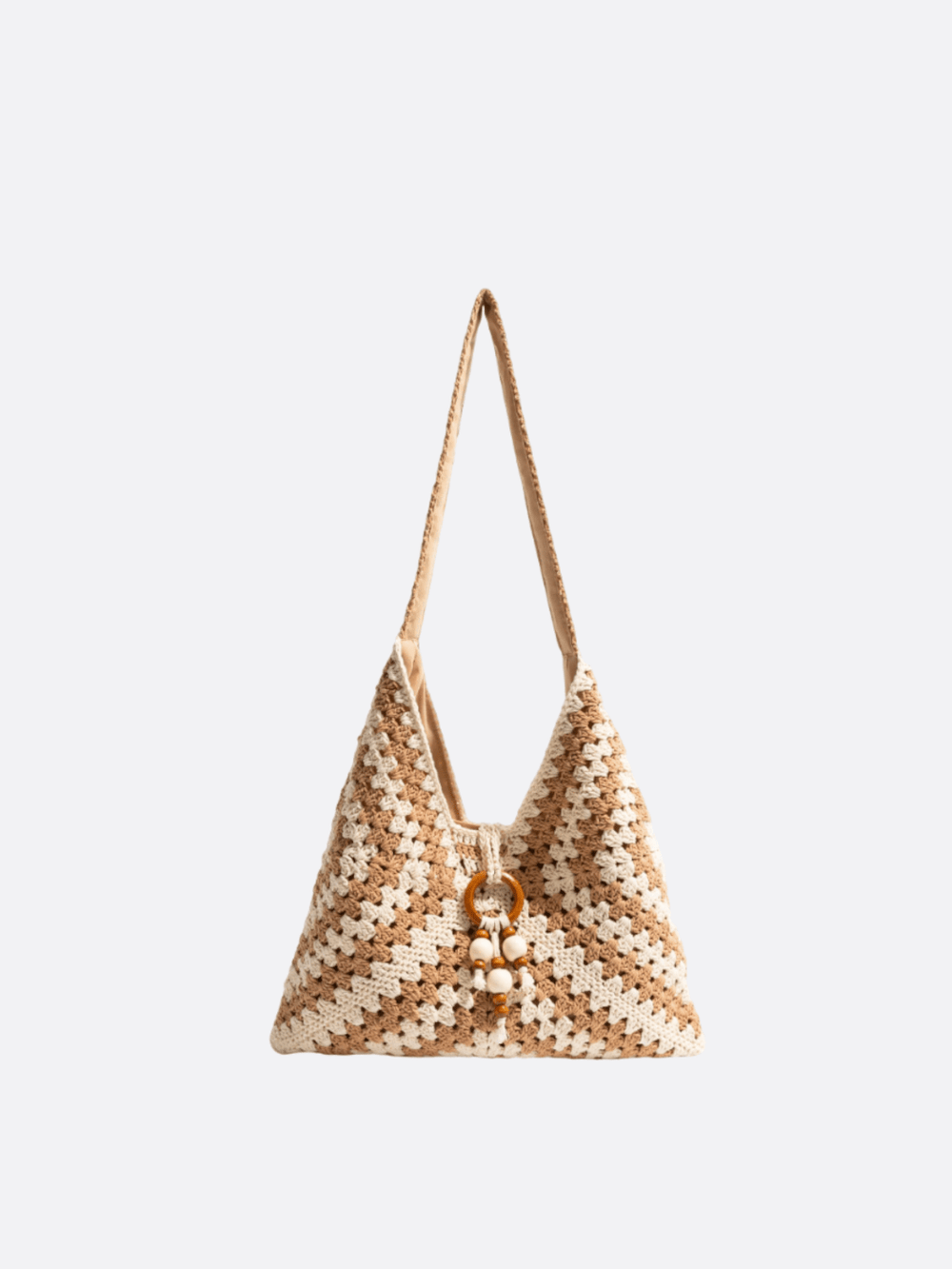 sac crochet fourre-tout beige