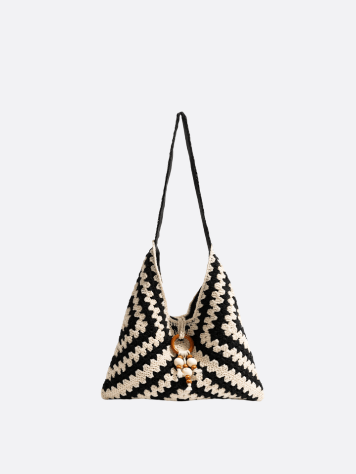sac crochet fourre-tout noir
