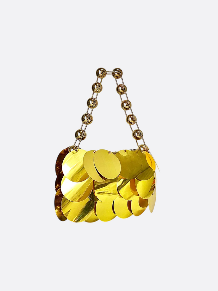 sac épaule doré