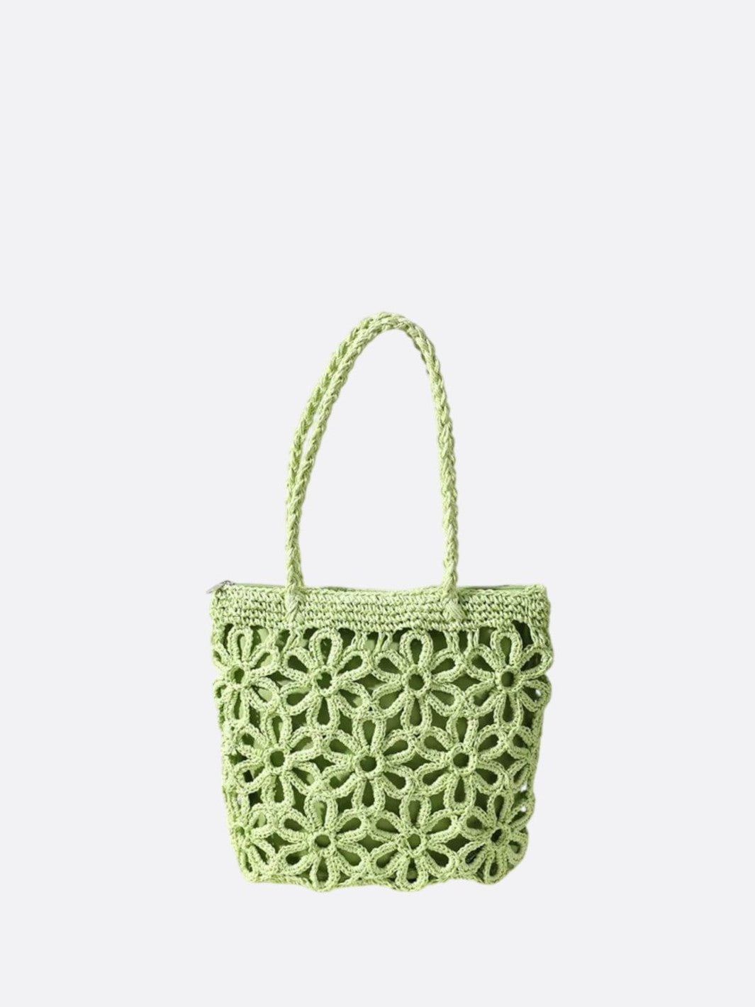 Sac paille tissé vert