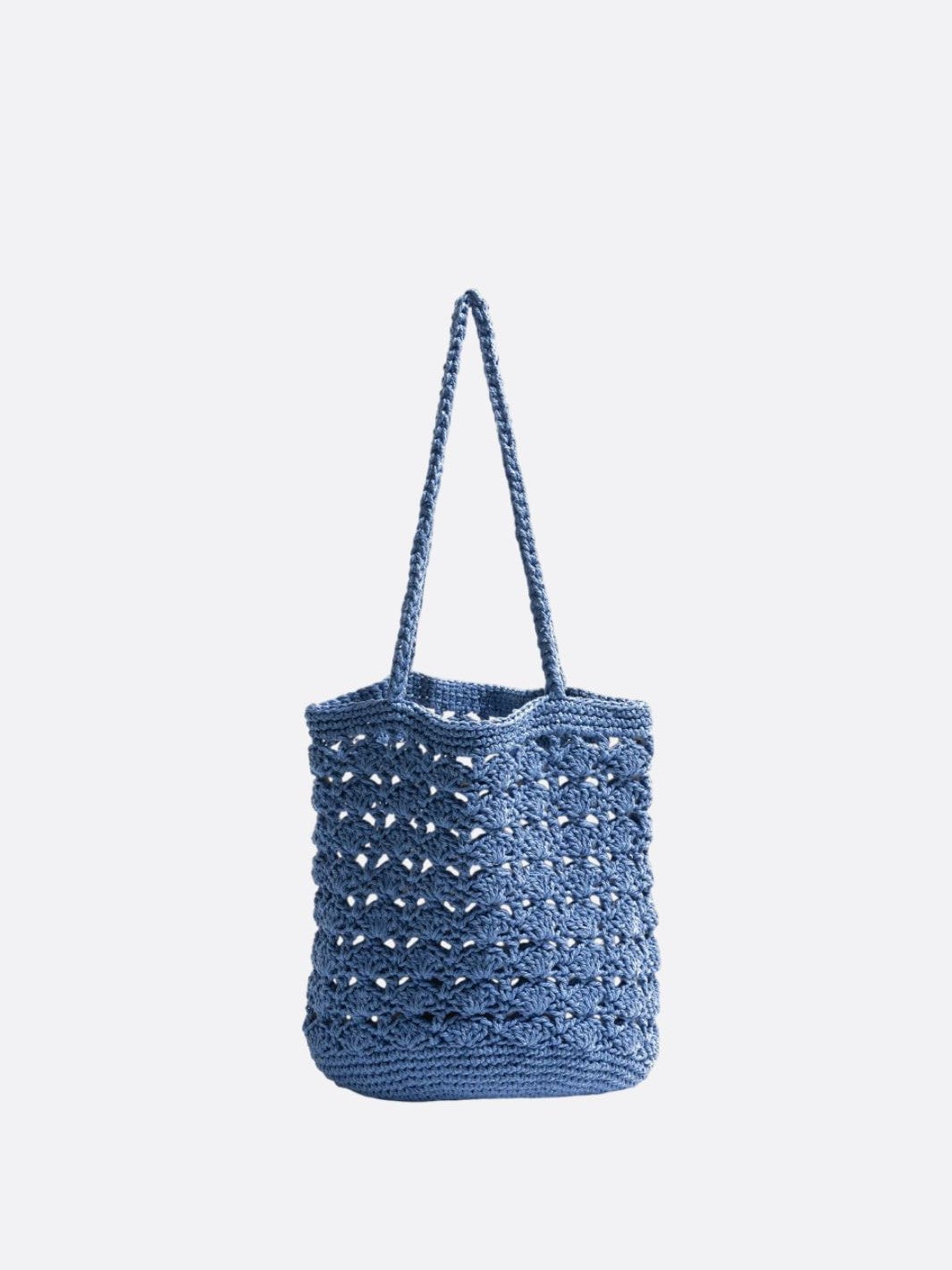 sac fourre tout crochet bleu