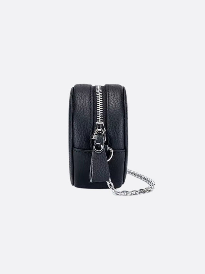 Round leather bag