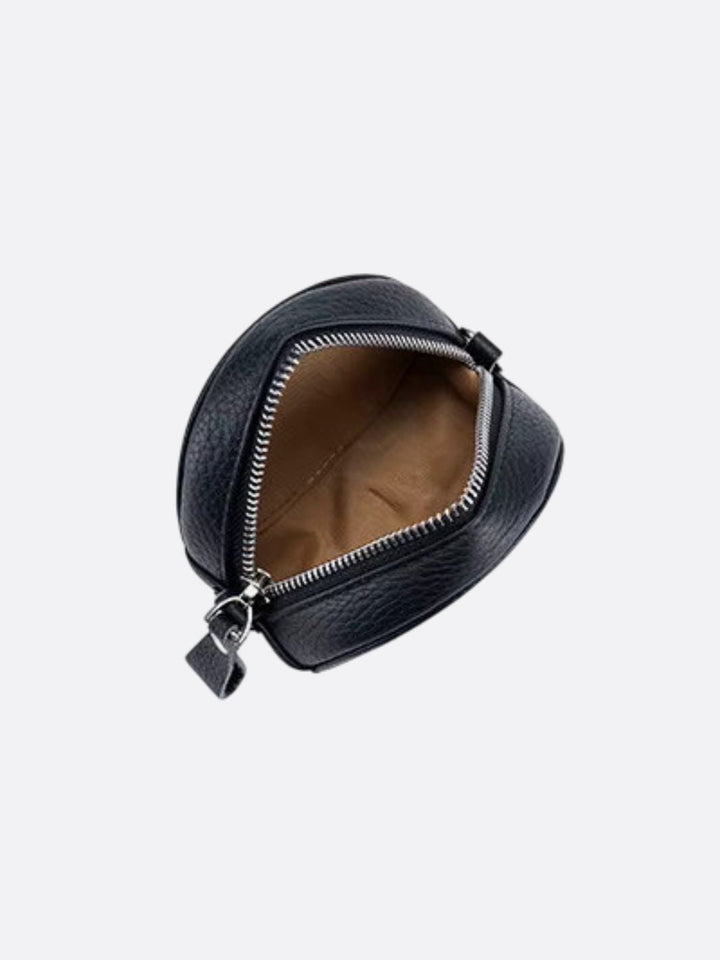 Round leather bag