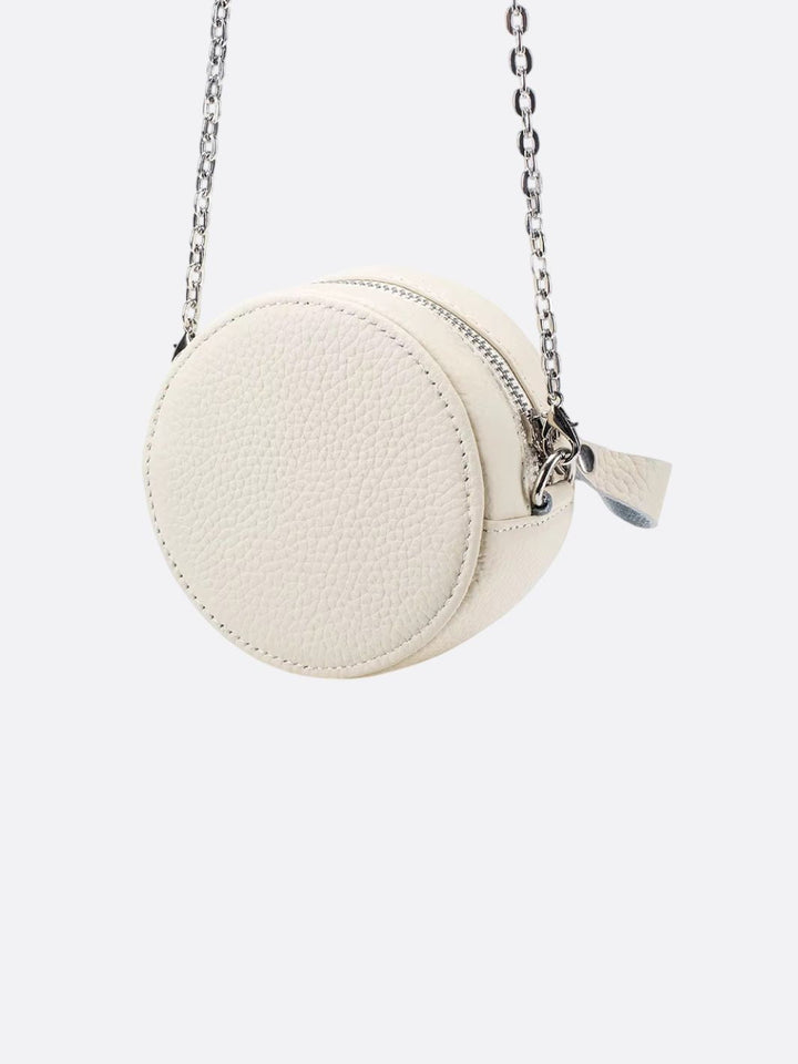 Sac rond cuir blanc