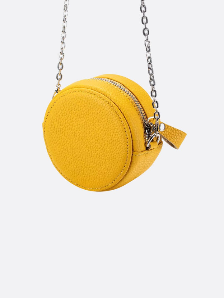 Sac rond cuir jaune