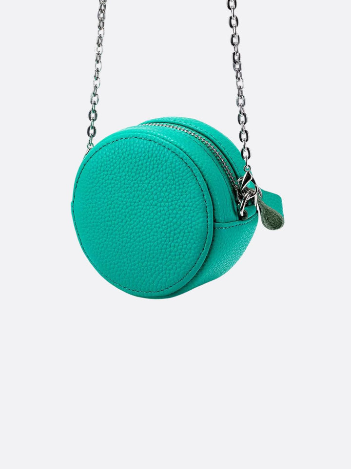 Sac rond cuir vert pastel