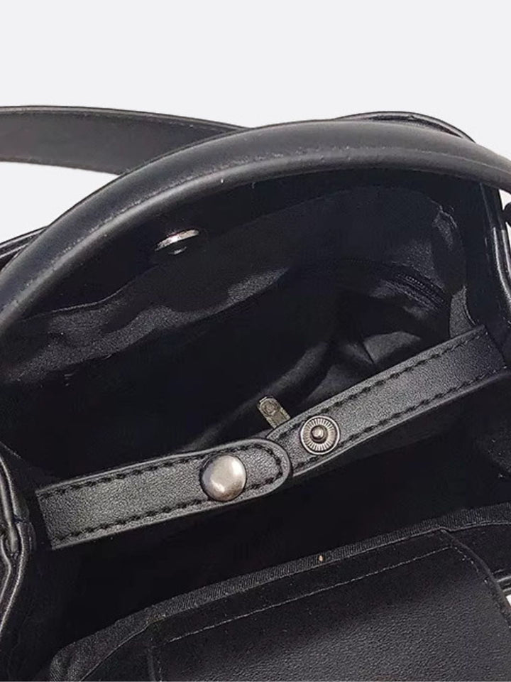 Bucket bag with rhinestones