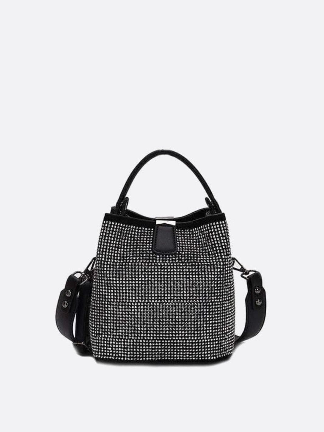 Sac seau avec strass blanc