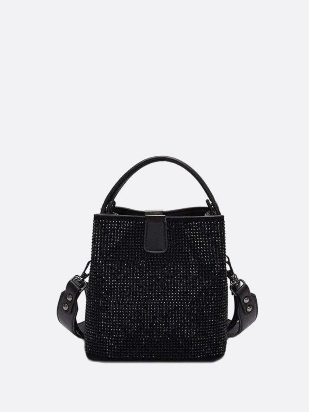 Sac seau avec strass noir