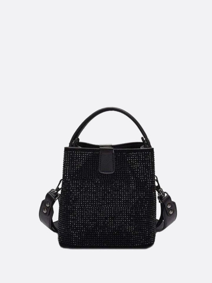 Sac seau avec strass noir