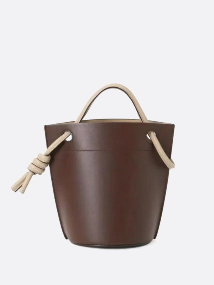 Sac seau cuir marron