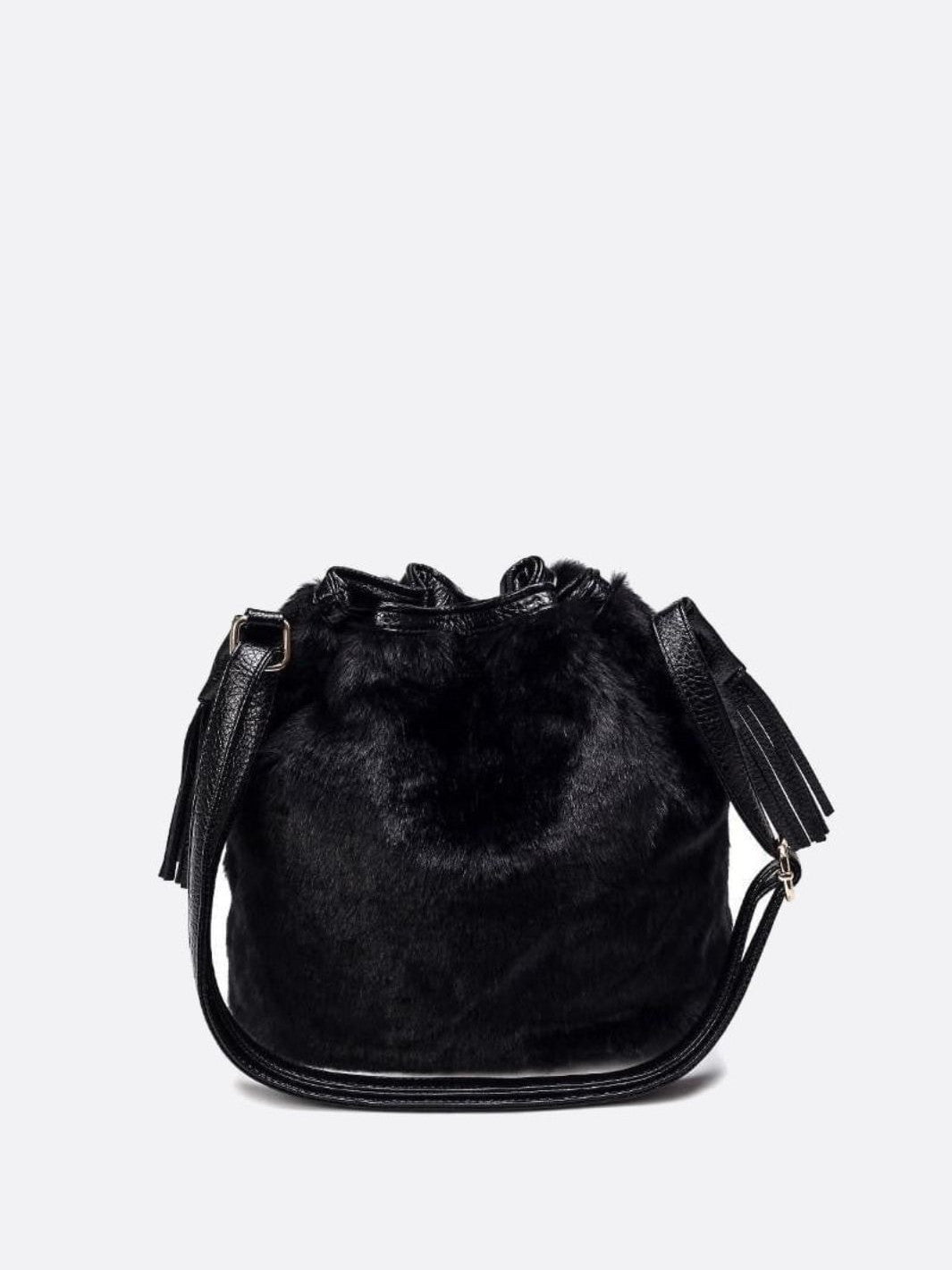 Faux fur bucket bag