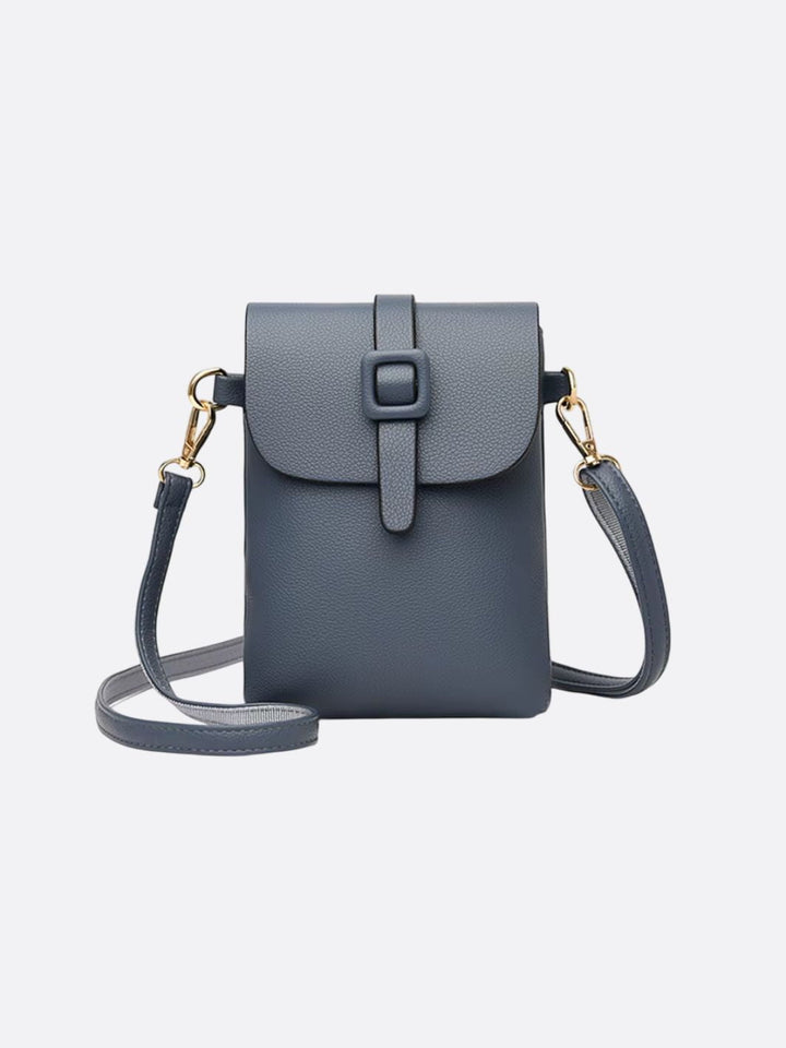 pochette téléphone bandoulière bleu canard