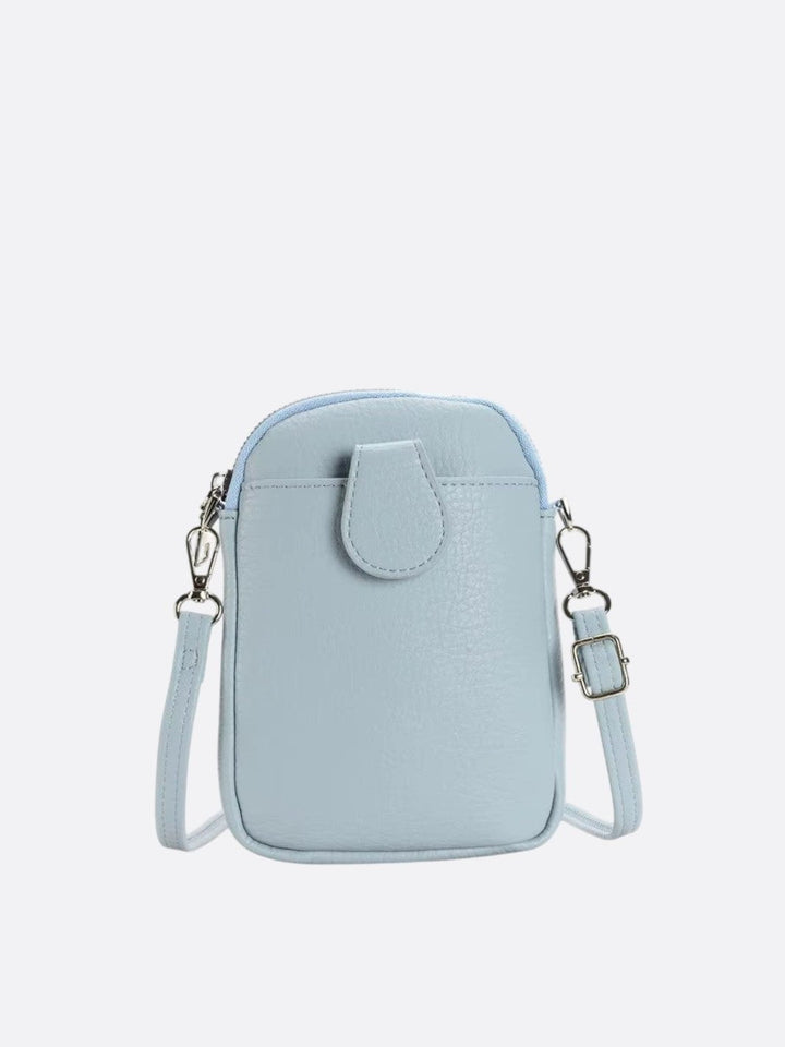 sac téléphone bandoulière bleu ciel