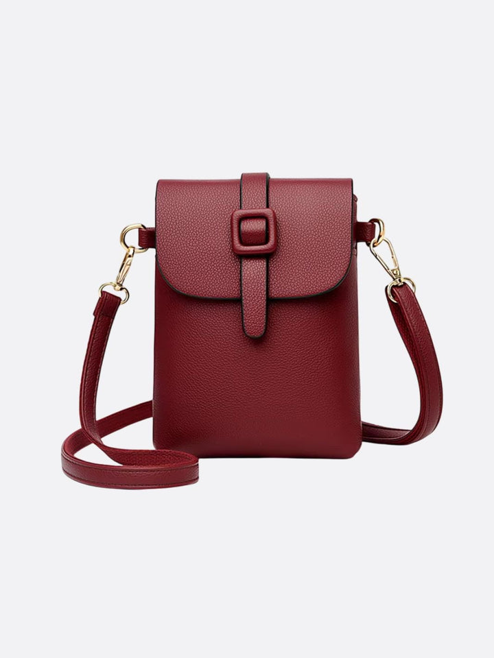 pochette téléphone bandoulière bordeaux