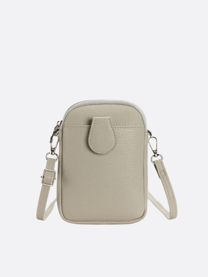 sac téléphone bandoulière grège