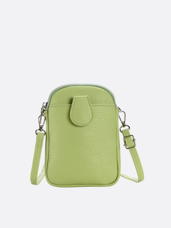 sac téléphone bandoulière vert anis