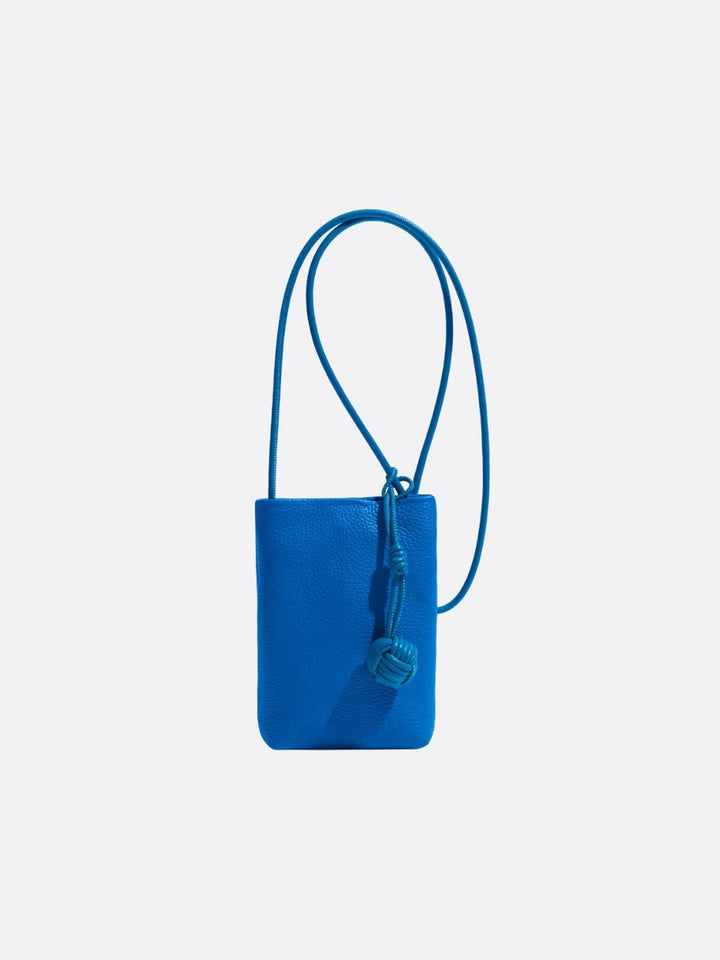 sac téléphone cuir bleu
