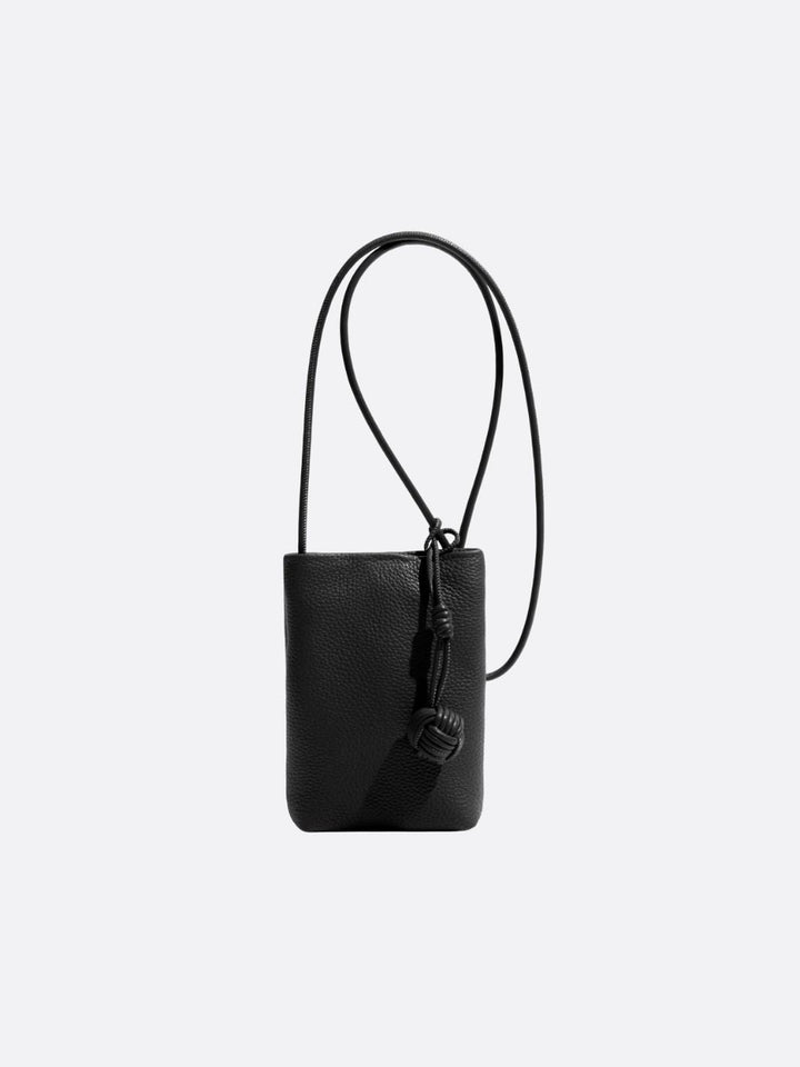 sac téléphone cuir noir