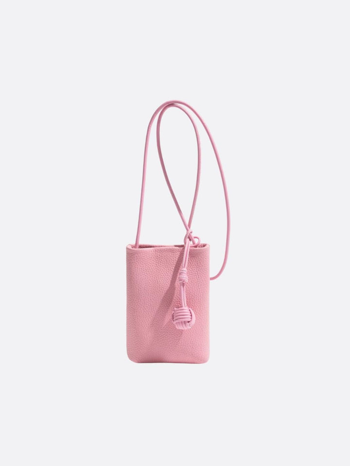 sac téléphone cuir rose pâle
